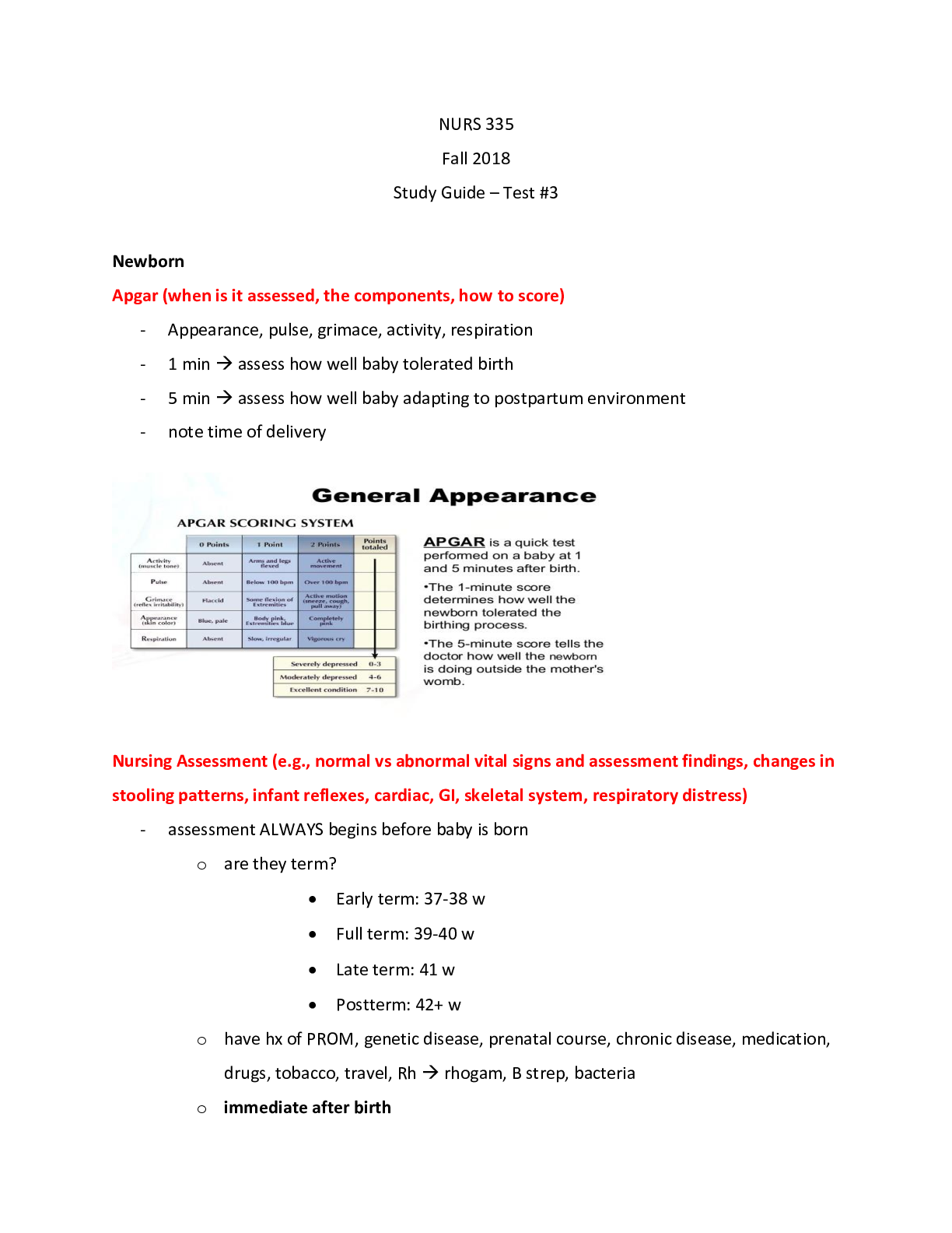 Preview of NURS 335 Study Guide Test 3 Fall 2020, 2021 Update Study Guide, Correctly Answered Questio